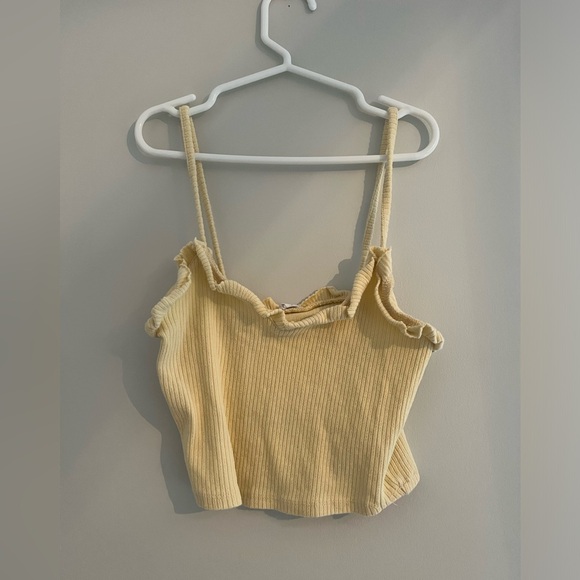 GARAGE ribbed V-neck cami, yellow, size XS - Picture 2 of 4